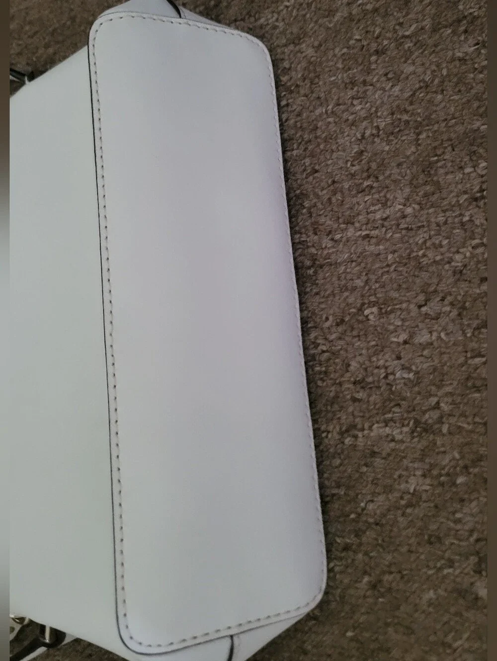Super Cute Kate Spade White with Golden Tan interior Crossbody Handbag Purse
